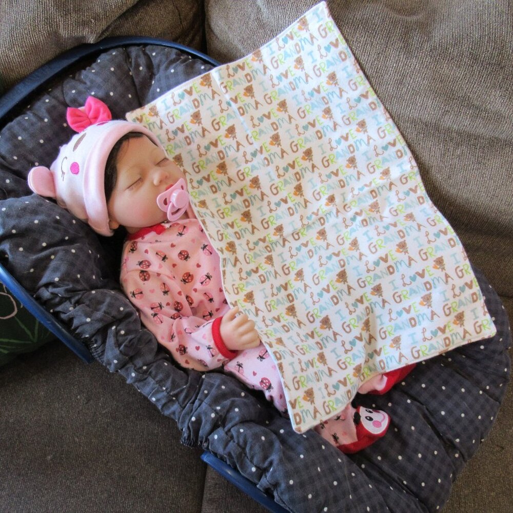 Baby burp cloth flannel burp rag changing pad pet mat nap blanket love grandma
